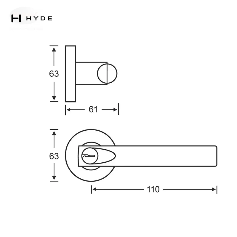 Hyland 8828 SSET lever handle, view 2