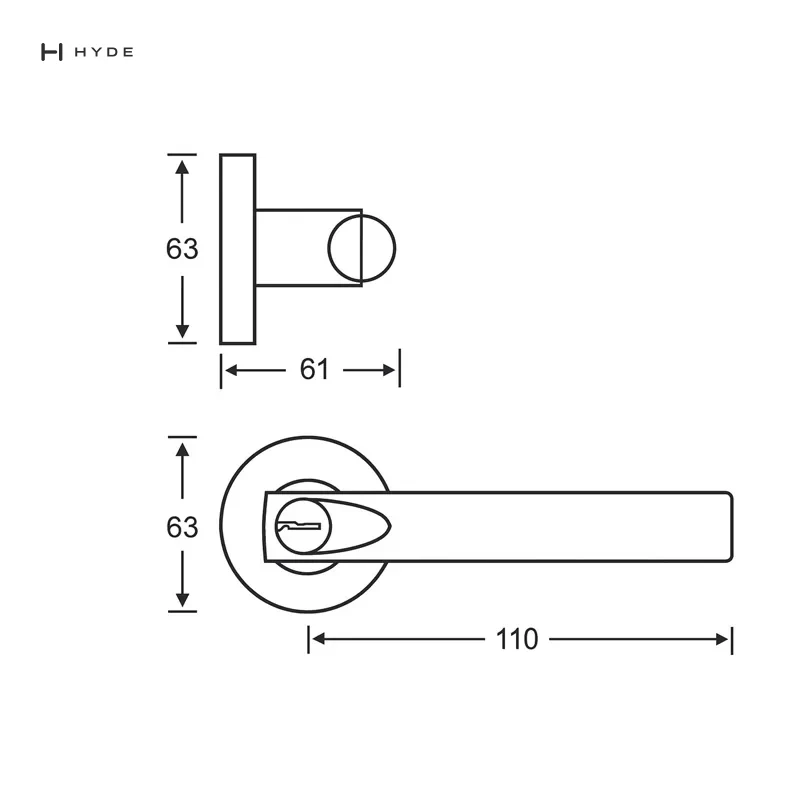 Hyland 8828 SSET lever handle, view 2