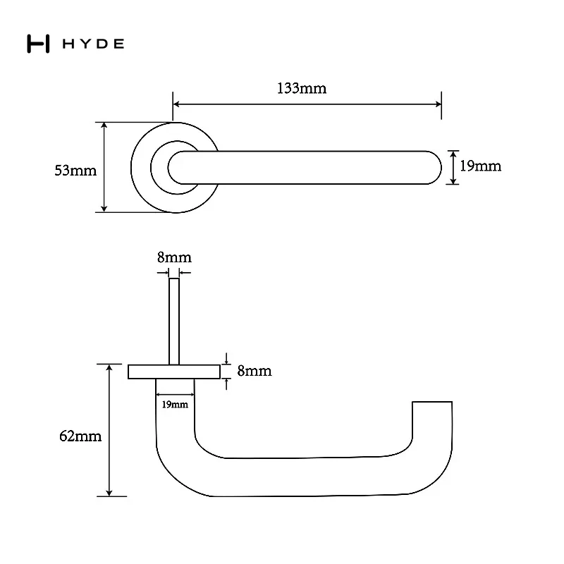 Hyland 9003E Stainless Steel Handle, view 6