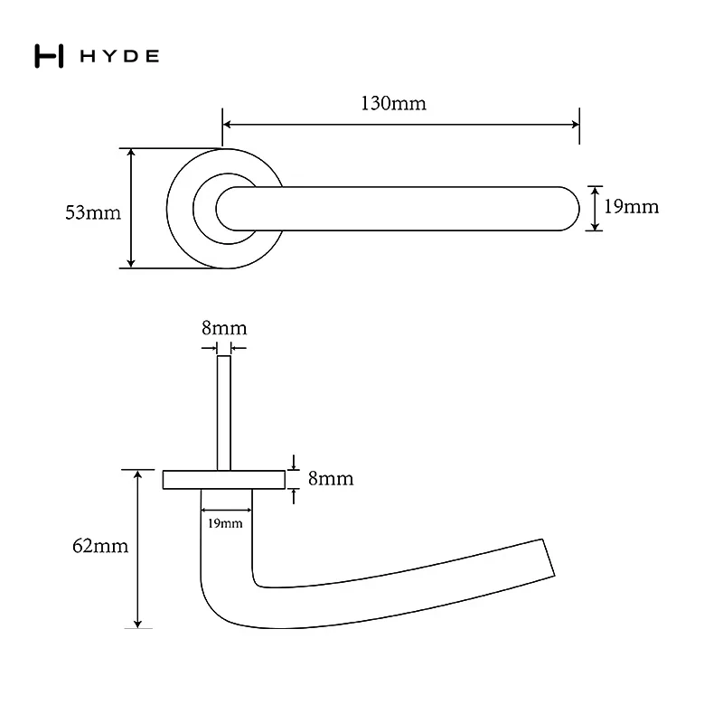 Hyland 9005E Stainless Steel Handle, view 8