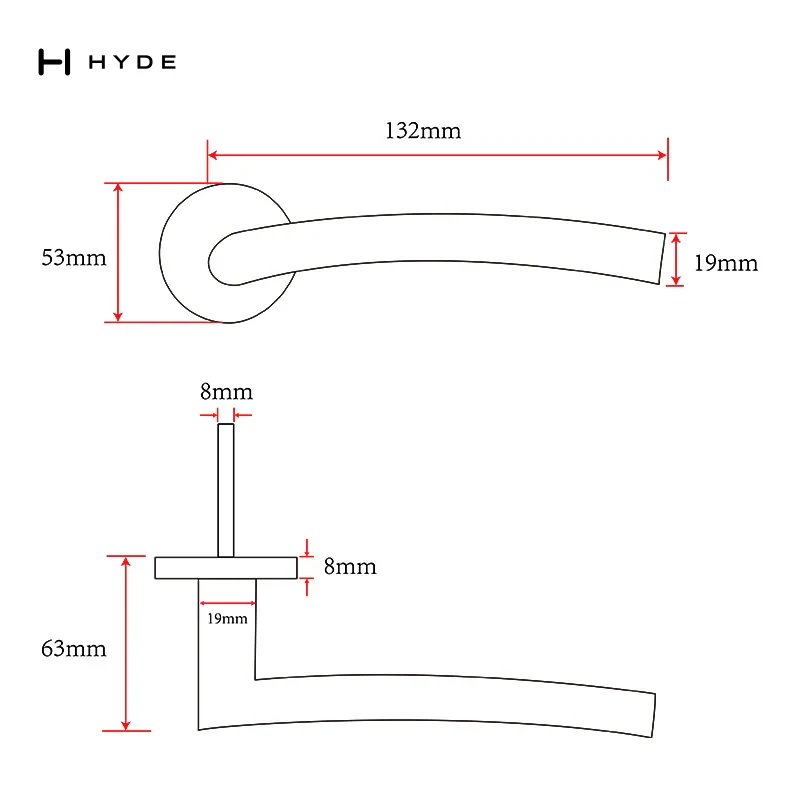 Hyland 9007S Stainless Steel Handle, view 5