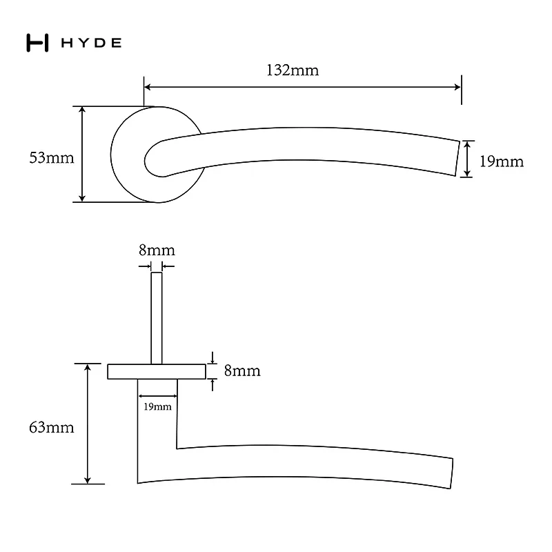 Hyland 9007S Stainless Steel Handle, view 6