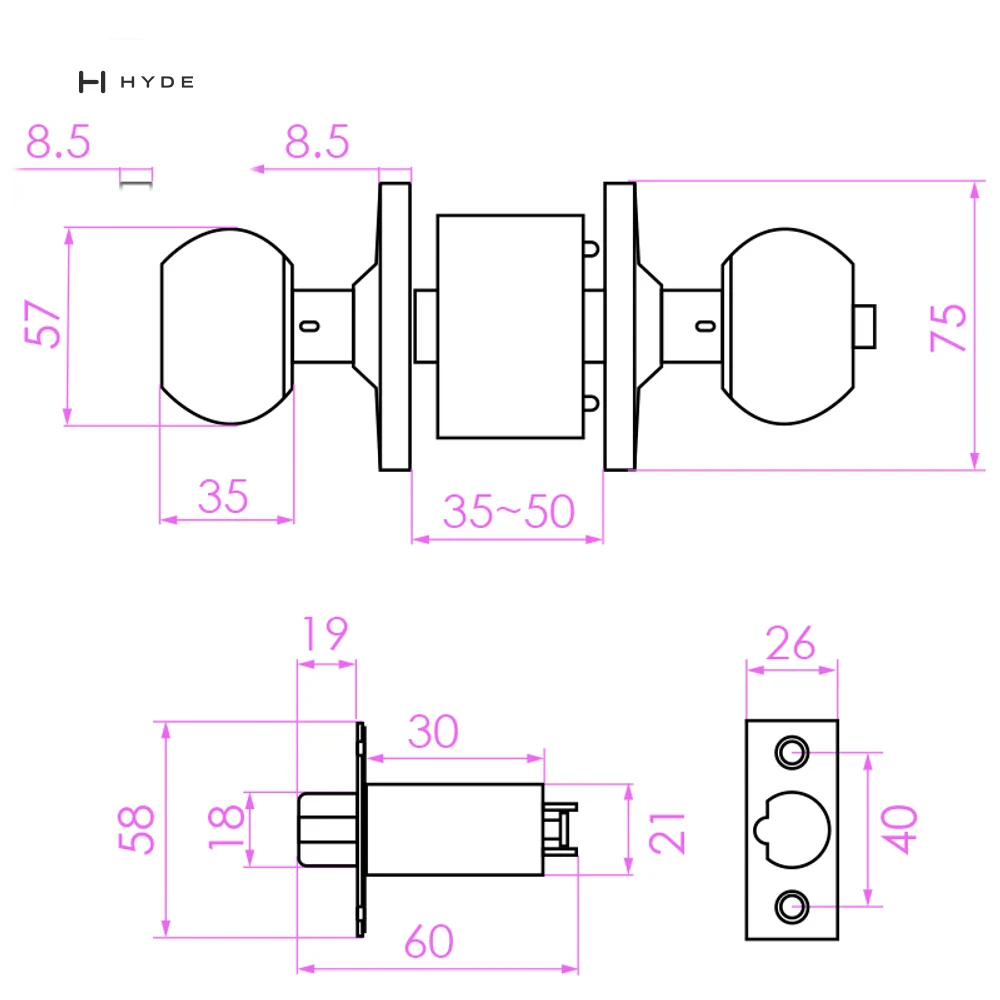 Hyland 9210 SSET Tubular Lock, view 4