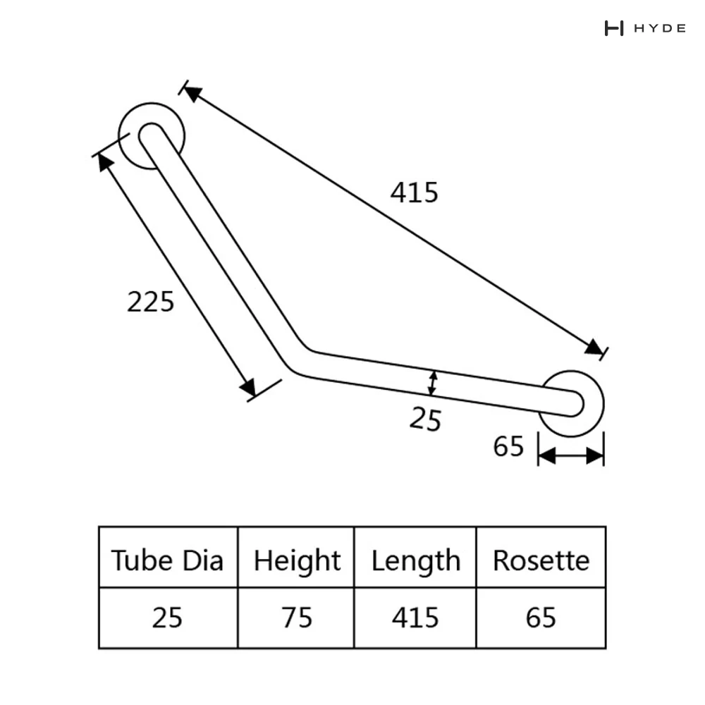 Hyland BH03 Angled Grab Bar, view 5