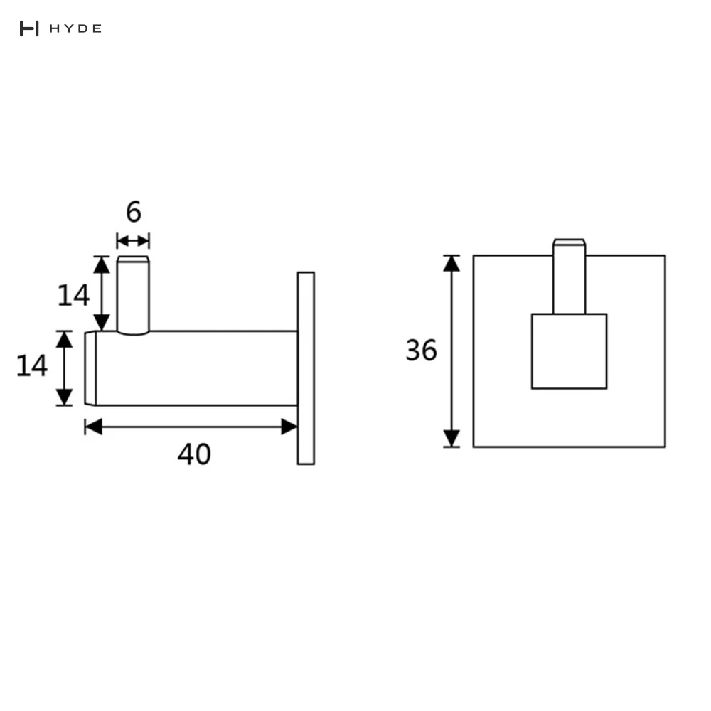 Hyland BH12 Robe Hook, view 3