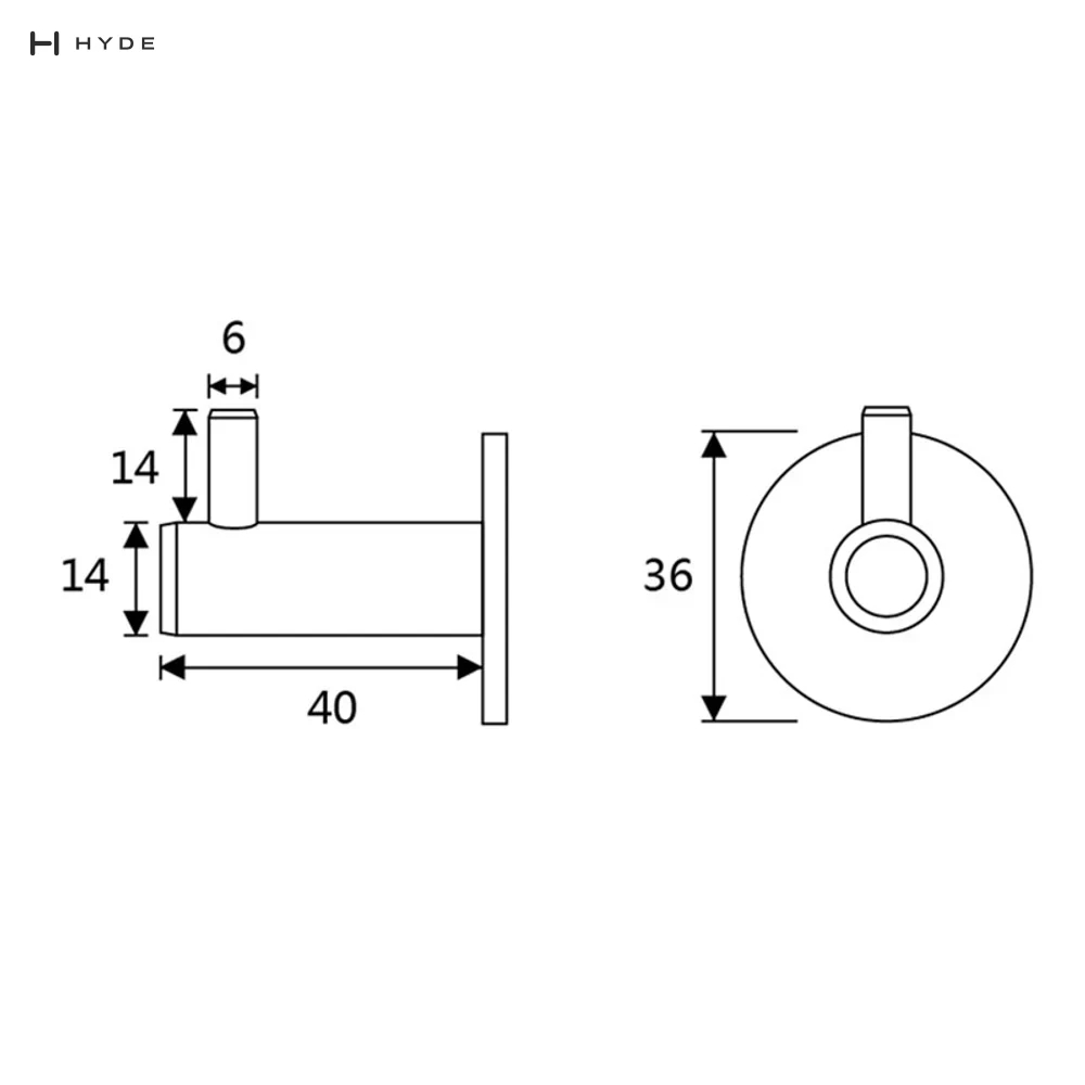 Hyland BH13 Robe Hook, view 3