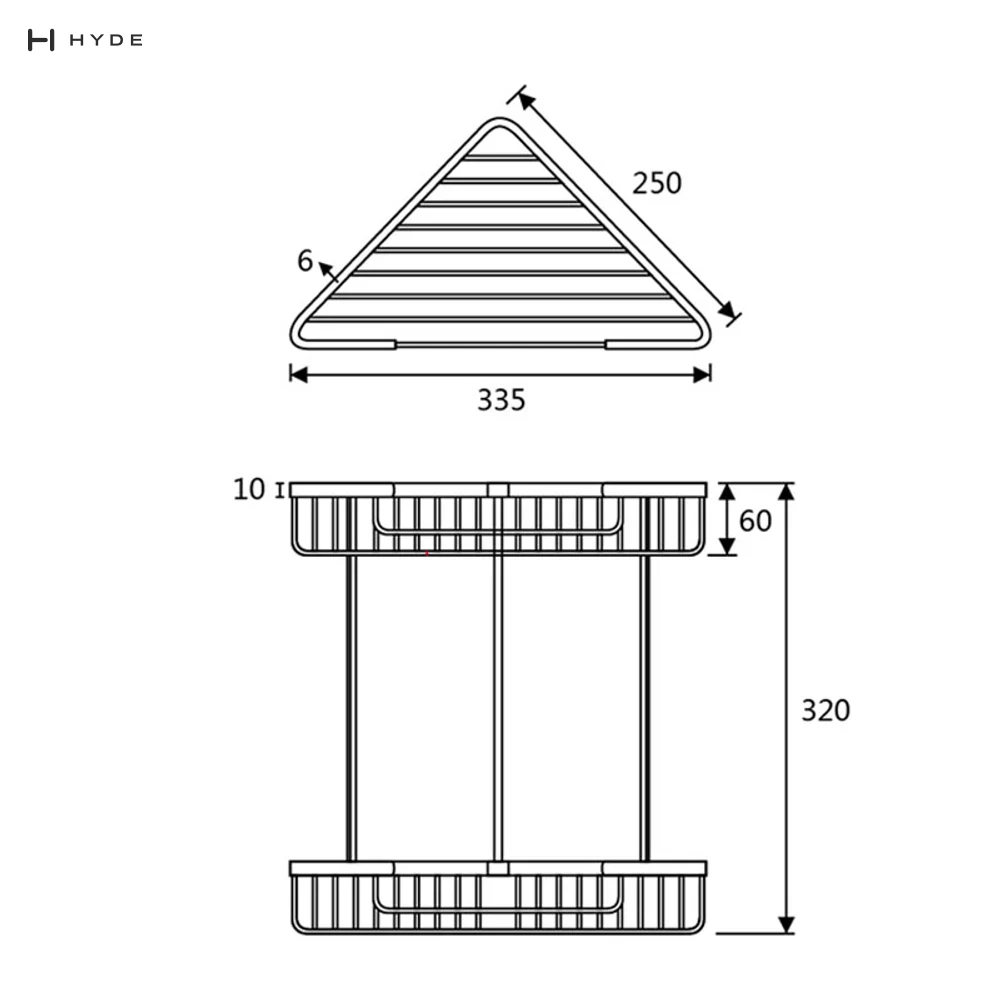 Hyland BH30 Two-Tier Corner Shower Basket, view 6