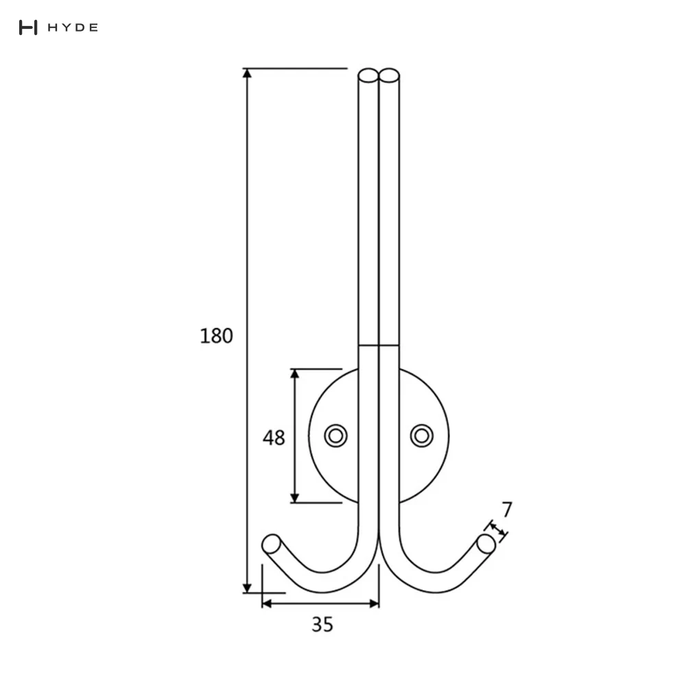 Hyland BH37 Coat and Hat Hook, view 3