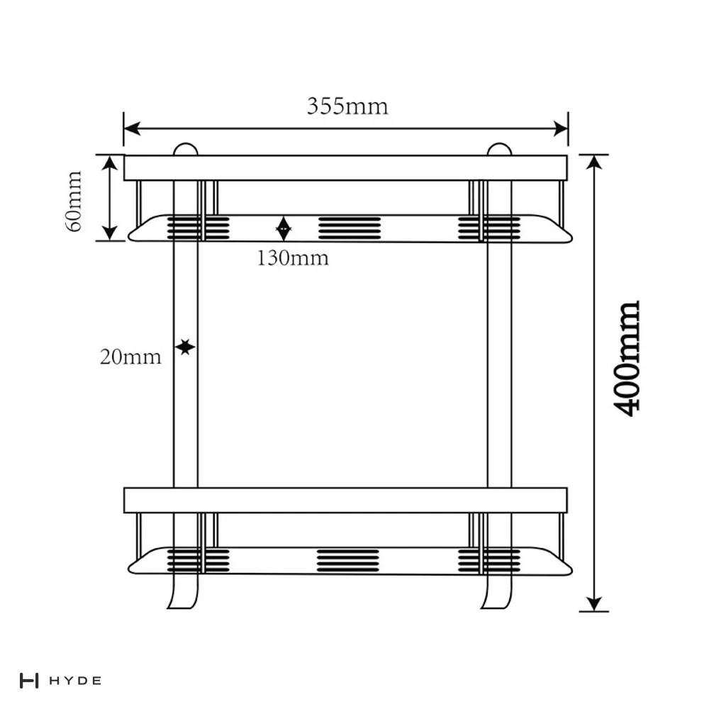 Hyland BH50 Two-Tier Shower Shelf, view 3