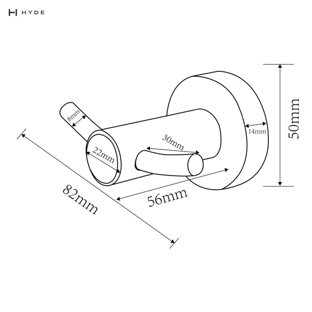 Hyland BH54 Double Robe Hook, view 3