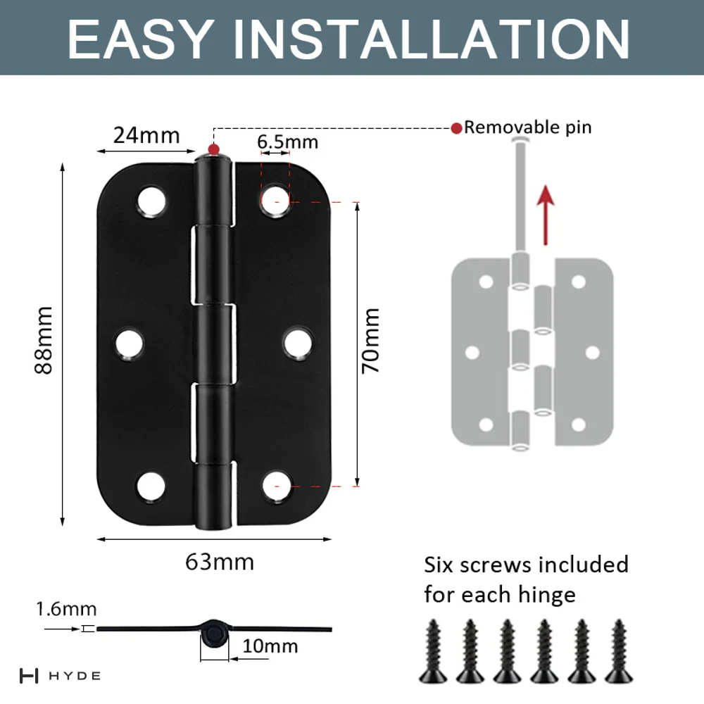 Hyland BL027 Brass and Steel Hinges, view 5