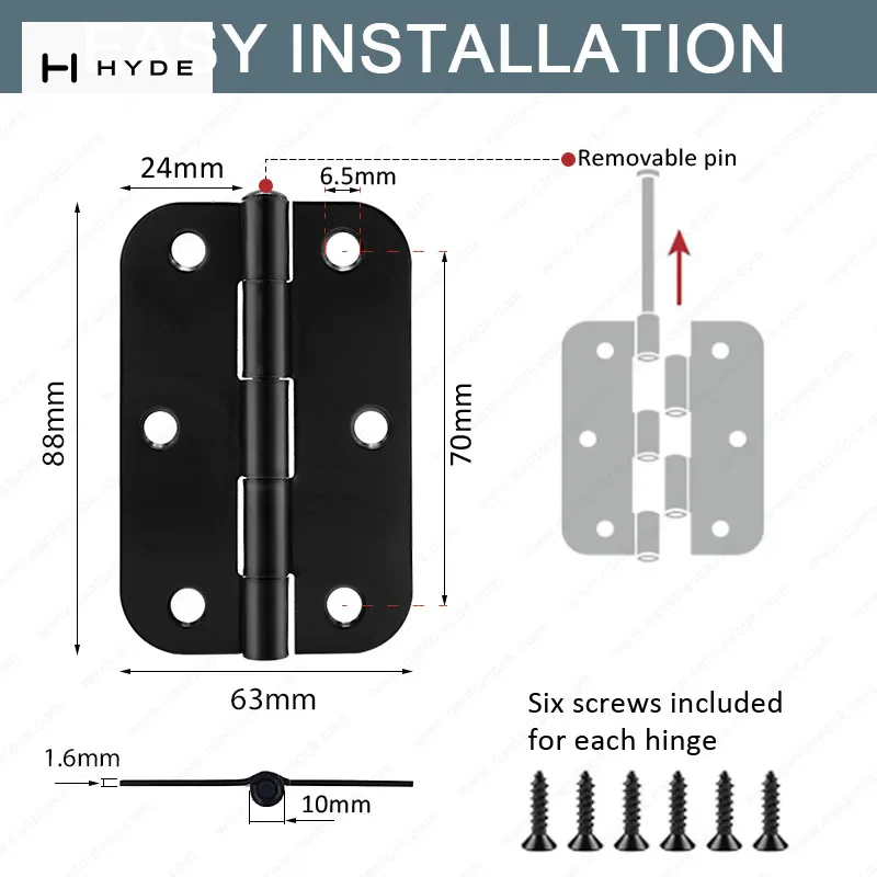 Hyland BL027 brass and steel hinges