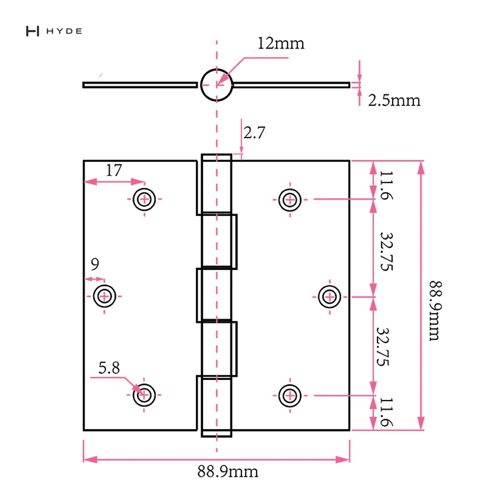 Hyland BL029 Brass and Steel Hinges, view 6