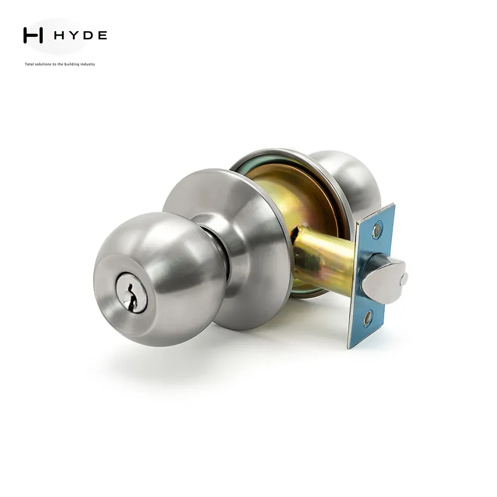 Stainless steel cylindrical knob lock set