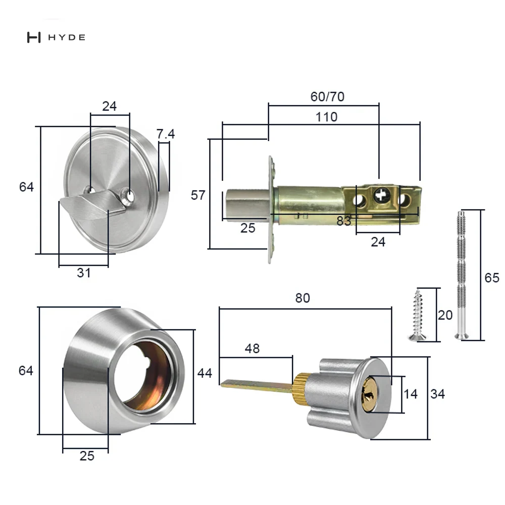 Hyland D101 SS Deadbolts, view 6