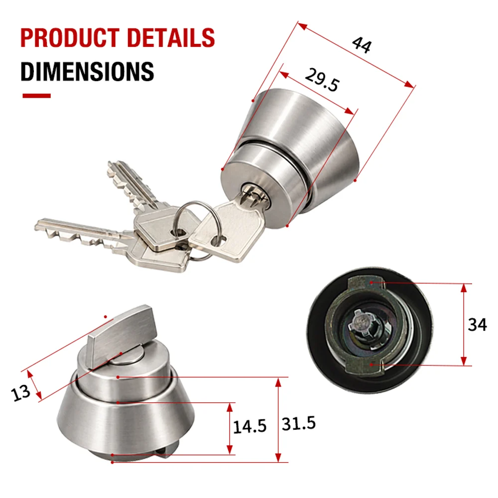 HYDE D104 SS Deadbolts, view 2