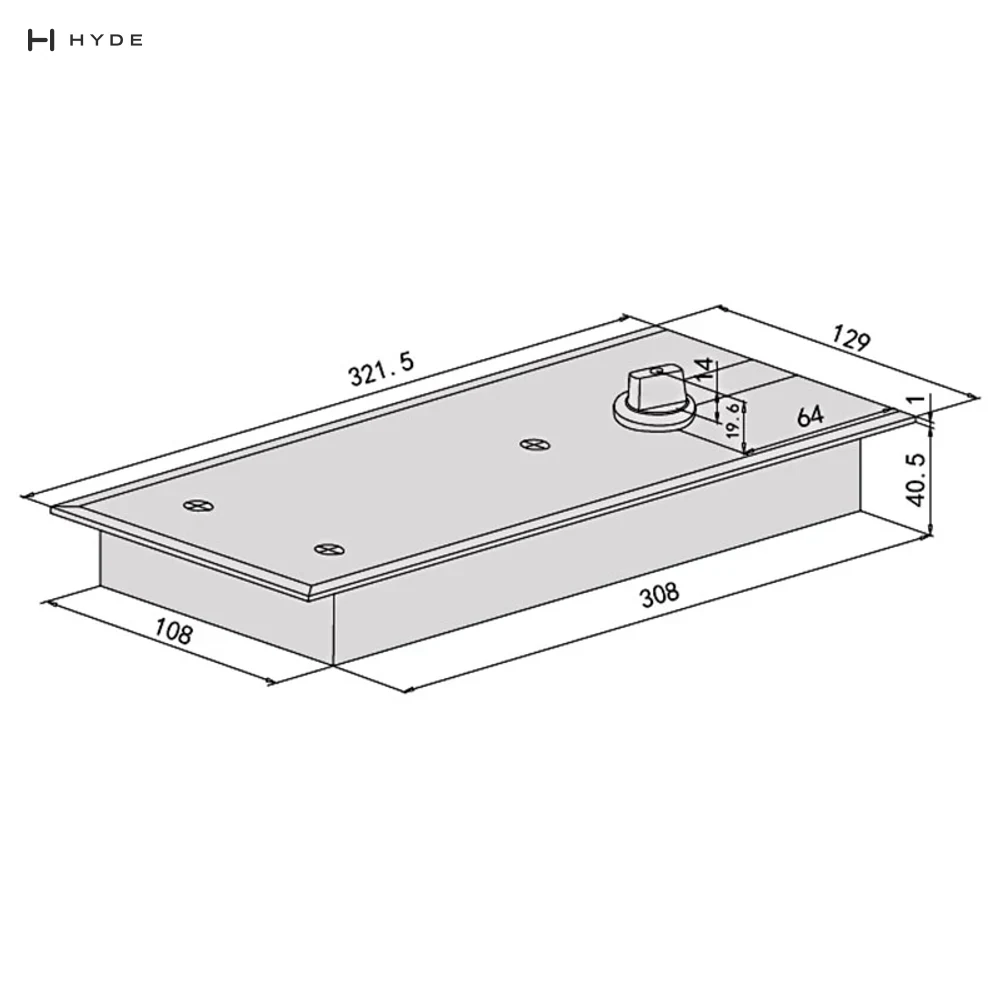 Hyland F101 Glass Door Patch Fittings, view 4