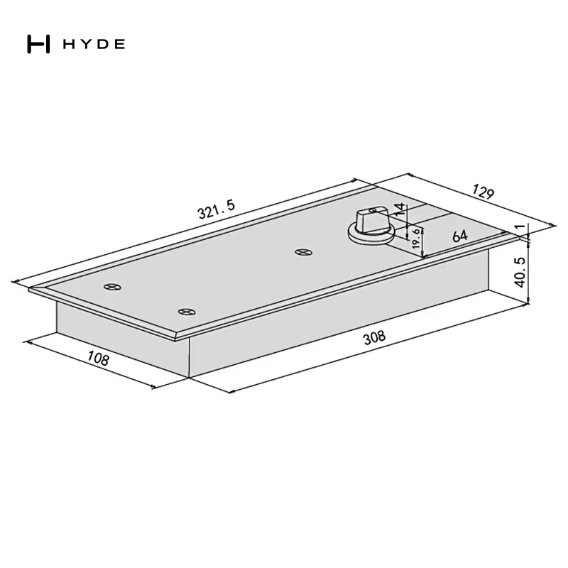 Hyland F101 Glass Door Patch Fittings, view 6