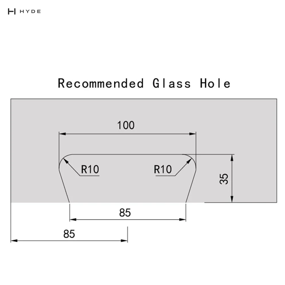 Hyland F110 Glass Door Patch Fittings, view 5