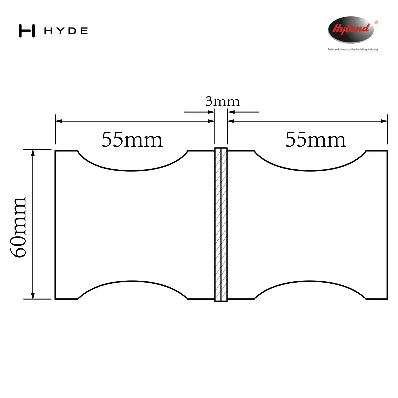 Hyland F132 glass door patch fittings, view 4