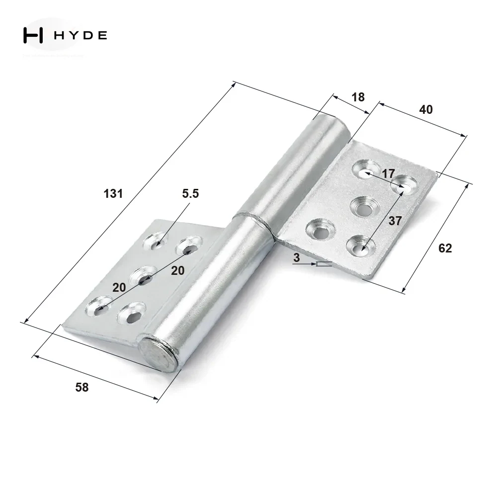 Hyland IH01 brass and steel hinges