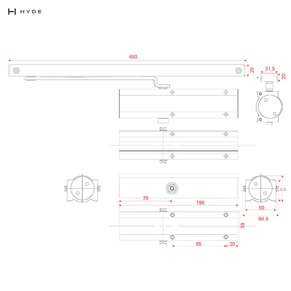 Hyland JU-088 Door Closer, view 2