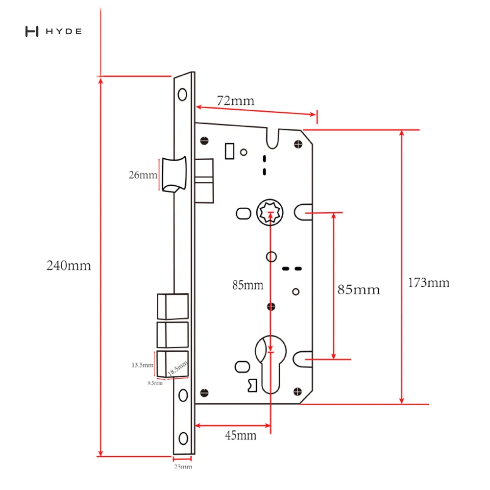 Hyland LC07 85×45mm Lock Case, view 2