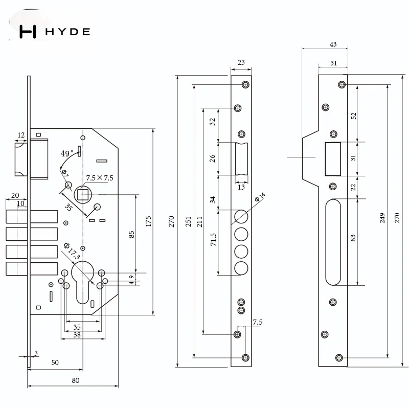 Hyland Lc14 85×50mm lock case, view 4