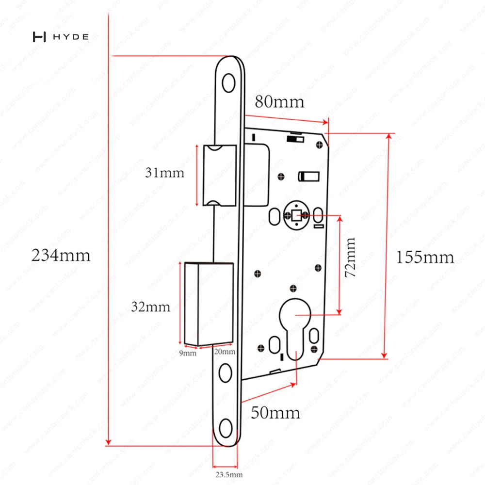 Hyland LC34 50×72mm Lock Case, view 2