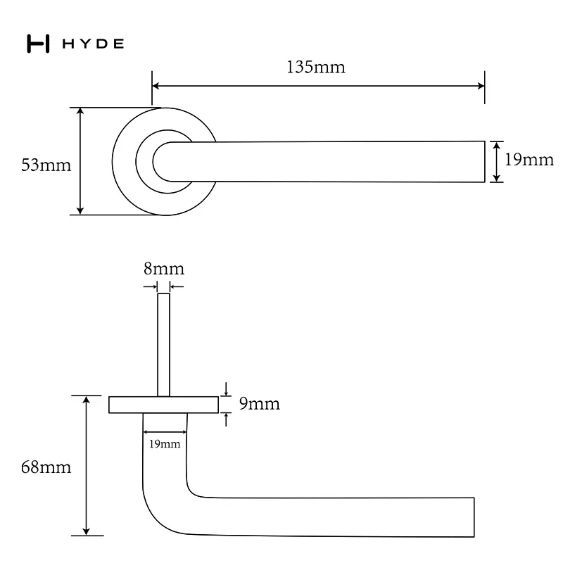 Hyland LH1033 SS Stainless Steel Handle, view 6