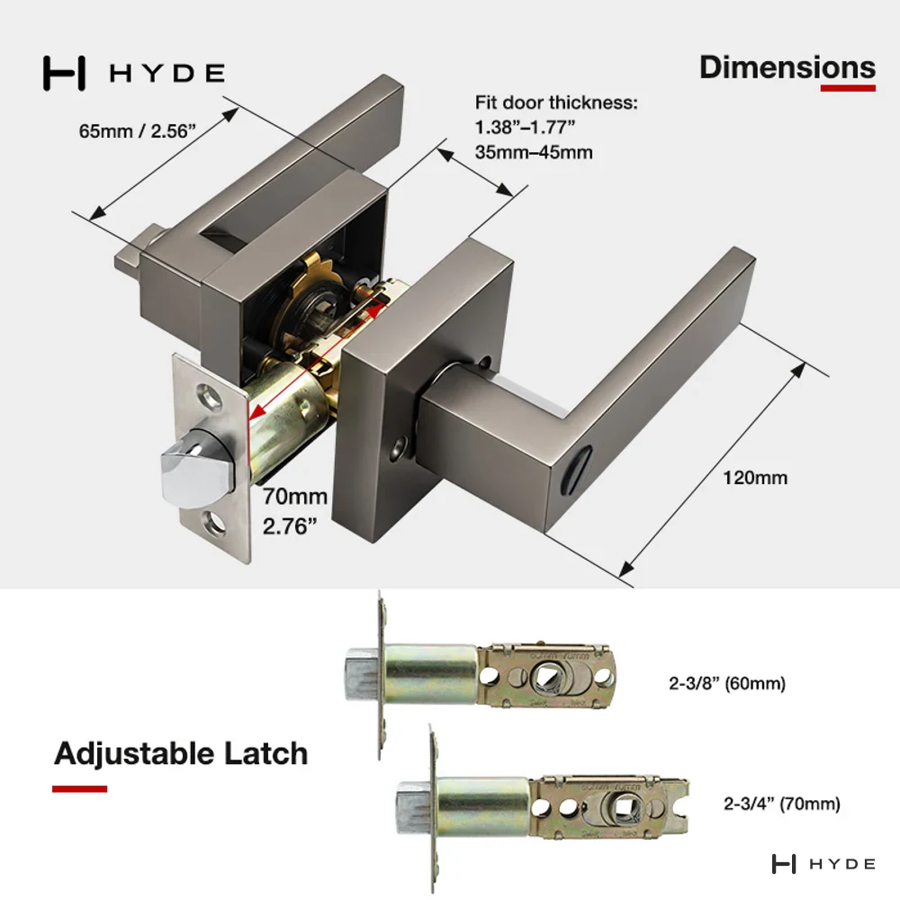 Hyland LH852 GMBK Lever Handle, view 3