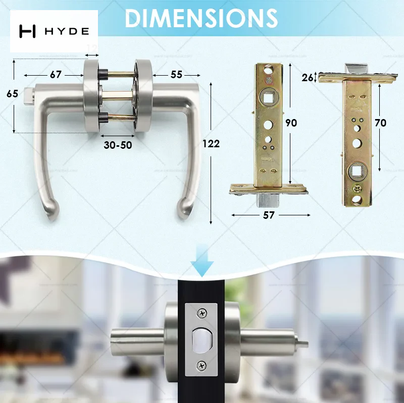 Hyland LH855 SNET lever handle, view 4