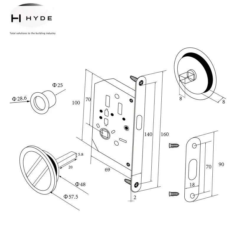 Hyland S03 sliding hook lock, view 2