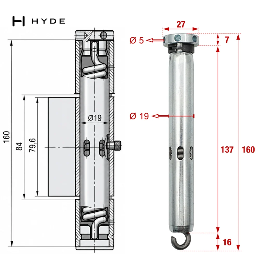 HYDE SH02 Spring Hinge Pin, view 2