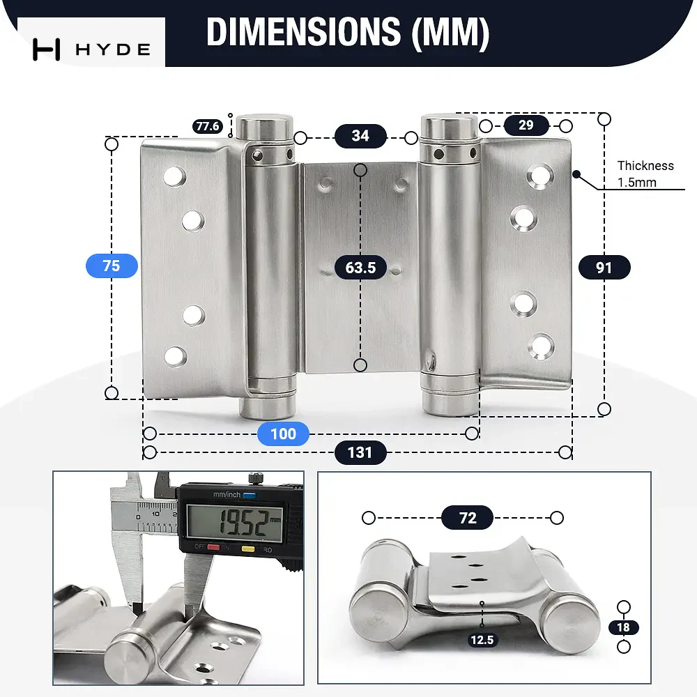 Hyland SSH031 brass and steel hinges