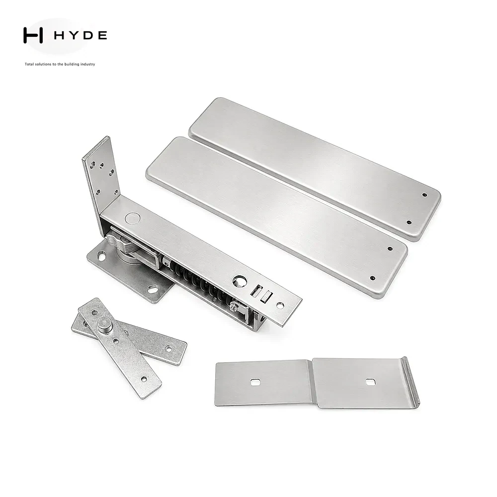 Concealed floor spring and door-closing hardware