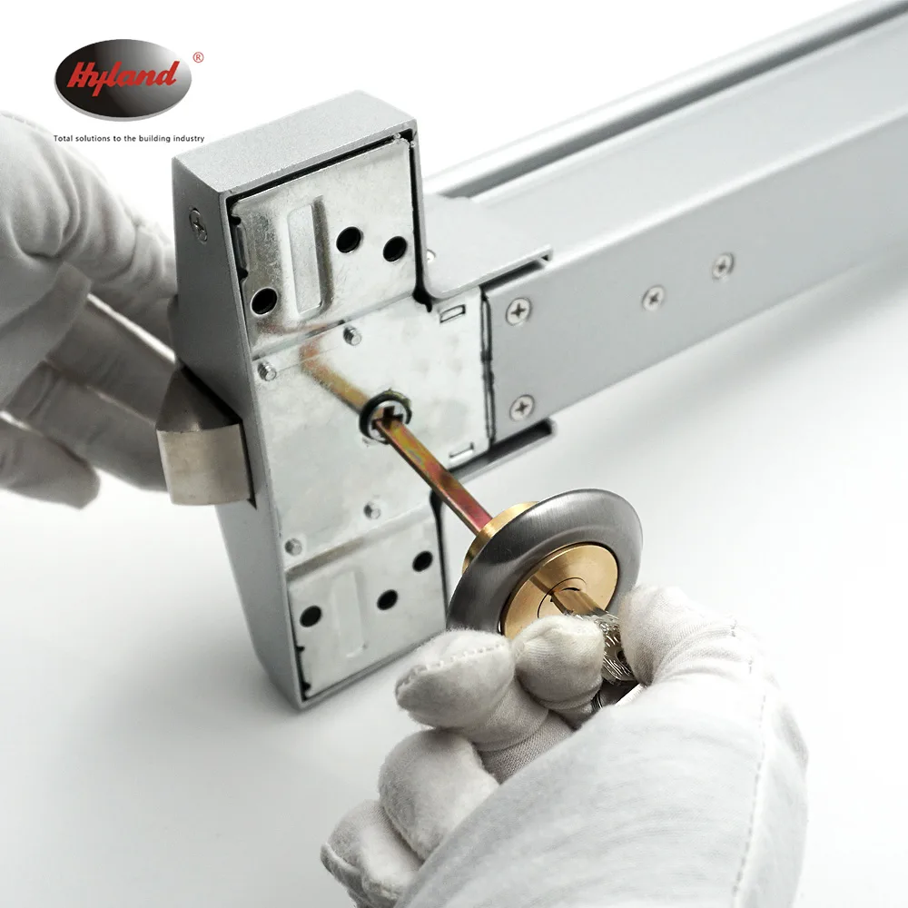 Installation detail: the 314 alarm module with its cylinder being fitted