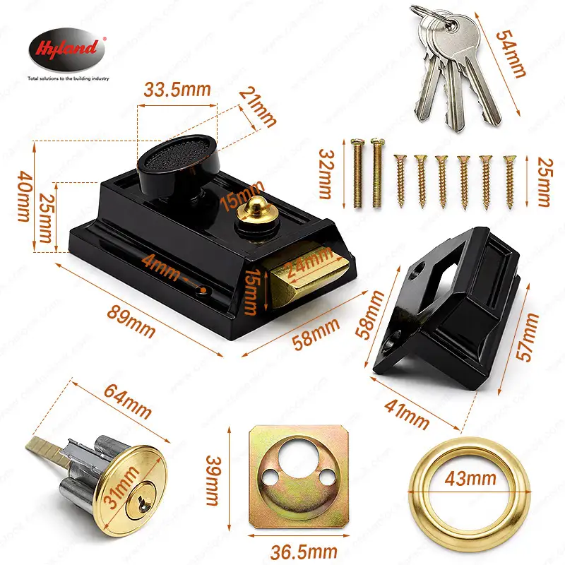 Hyland 564 MB night latch and rim lock, view 6