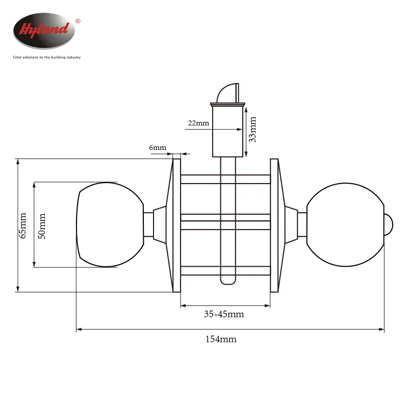 Hyland 575 CPET tubular lock, view 3
