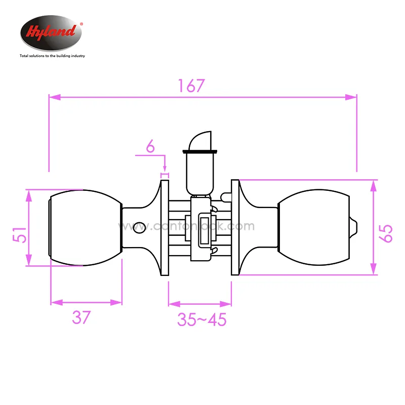 Hyland 595 ACBK tubular lock, view 4