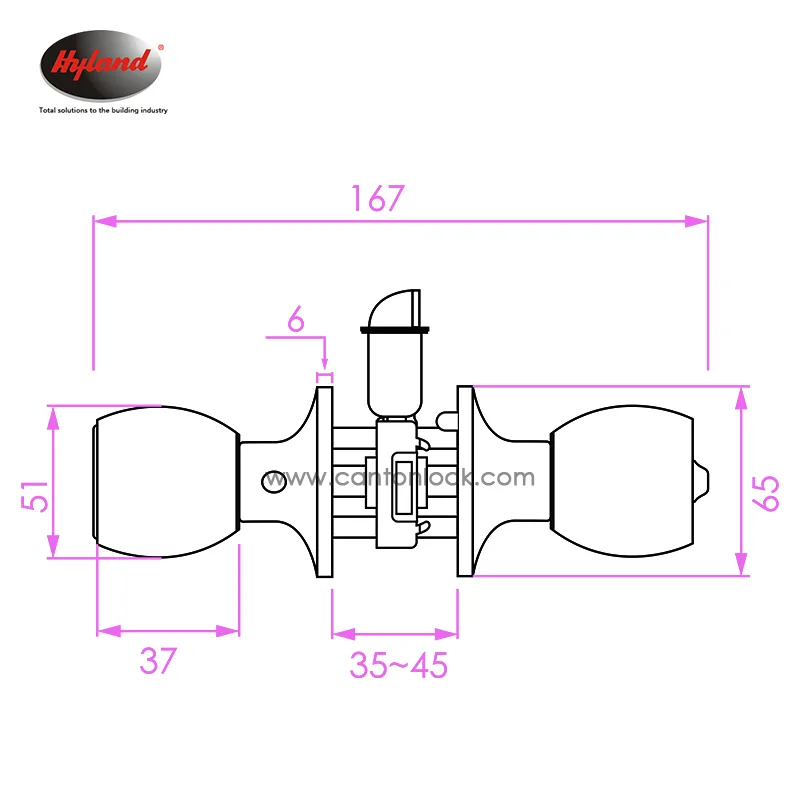 Hyland 595 ACET tubular lock, view 4