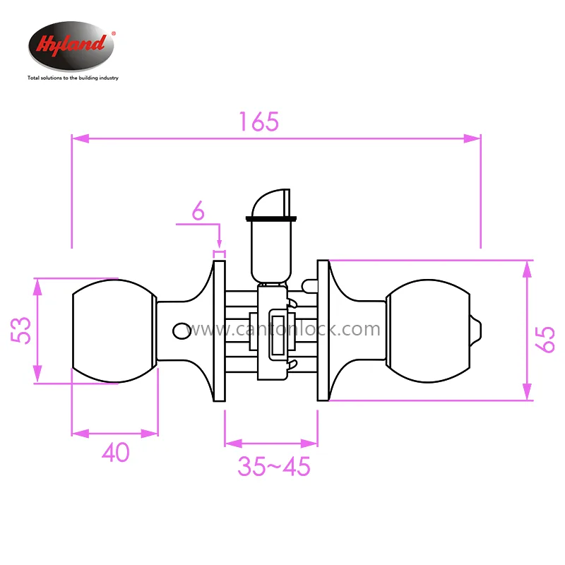 Hyland 607 PBET tubular lock, view 4