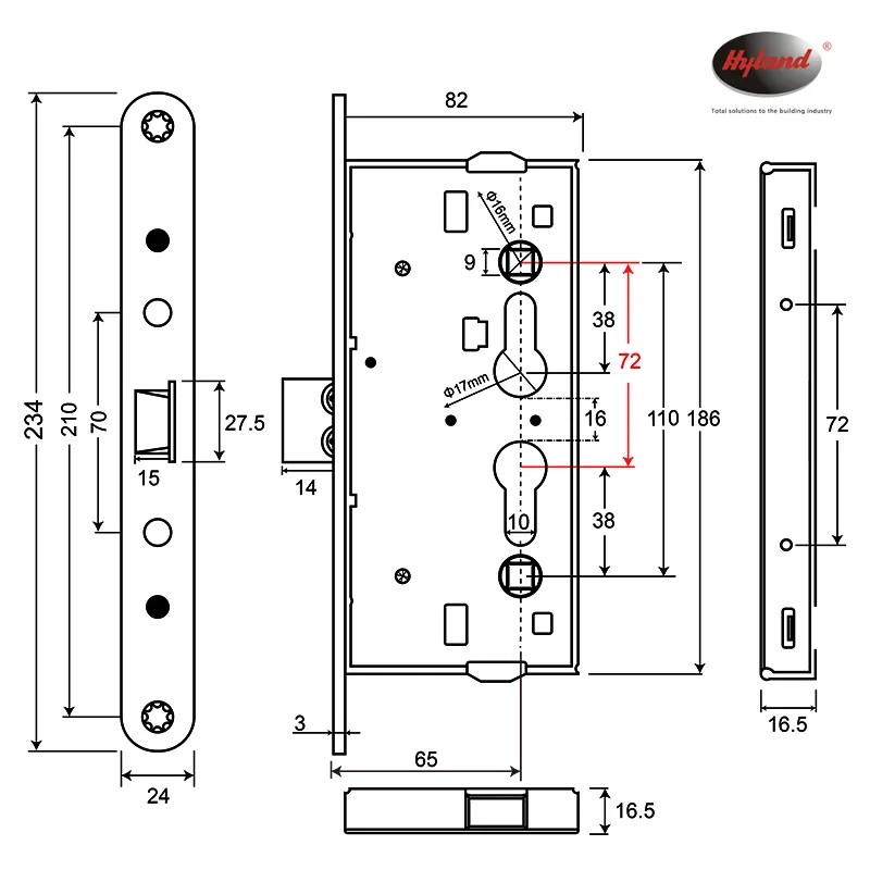 Hyland 72 panic exit device, view 3