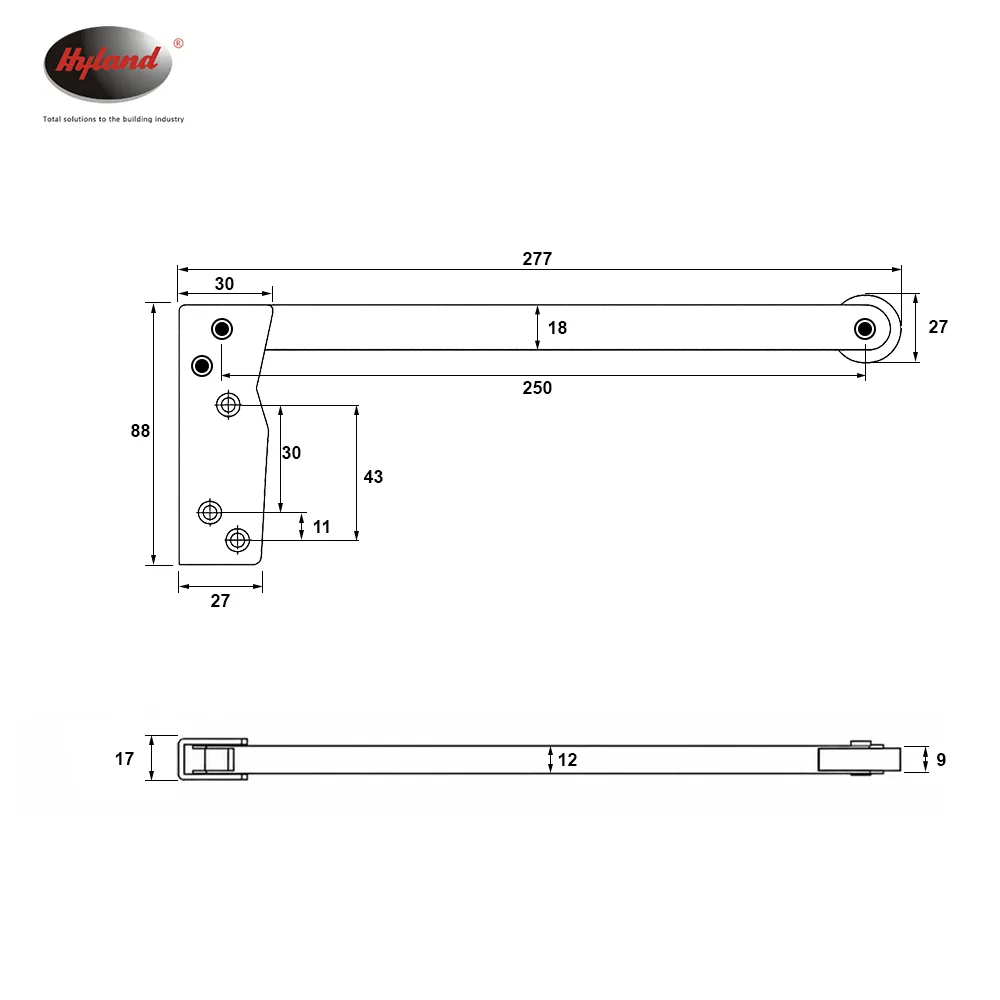 Hyland DSL02 panic exit device, view 3