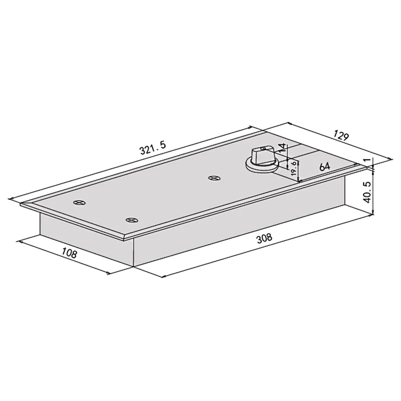 Hyland F101 Glass Door Patch Fittings, view 6