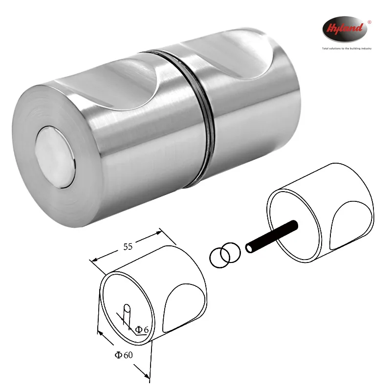 Hyland F132 glass door patch fittings, view 3
