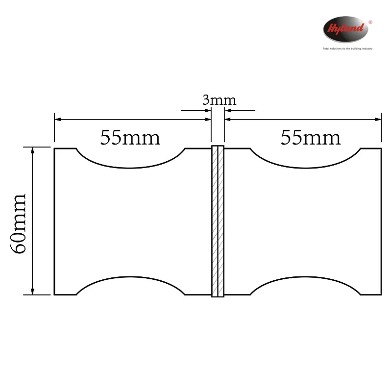 Hyland F132 glass door patch fittings, view 4