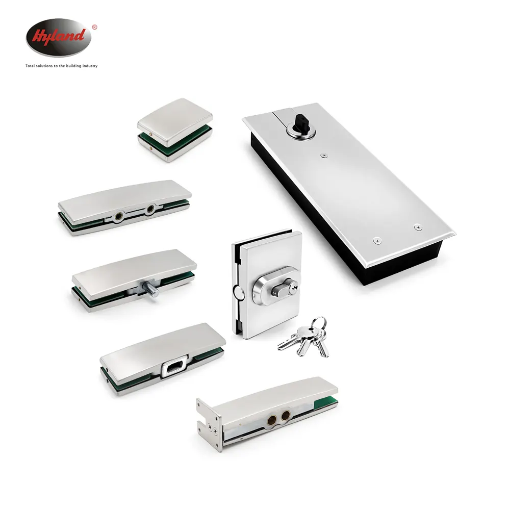 Stainless steel glass door patch fitting set