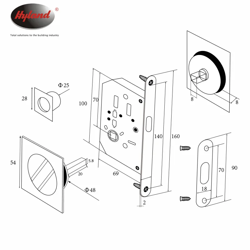 Hyland S02 CP sliding hook lock, view 2
