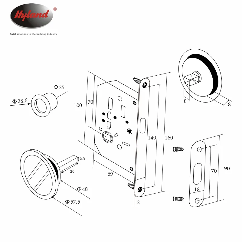 Hyland S03 sliding hook lock, view 2